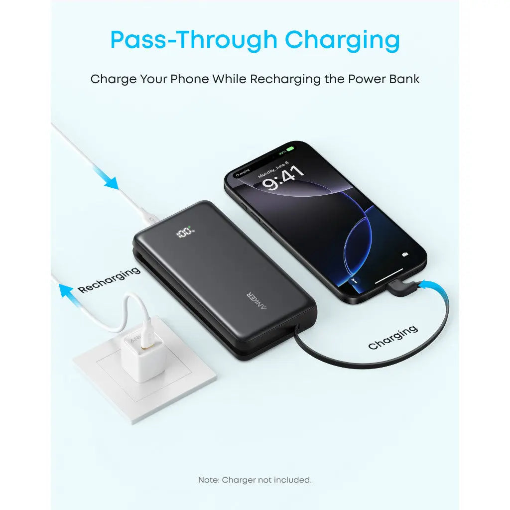 [Bundle Deal] Anker Zolo 20000mAh 22.5W Built-in USB-C Cable CCC Power Bank + Anker PowerPort III 20W USB-C Charger ---