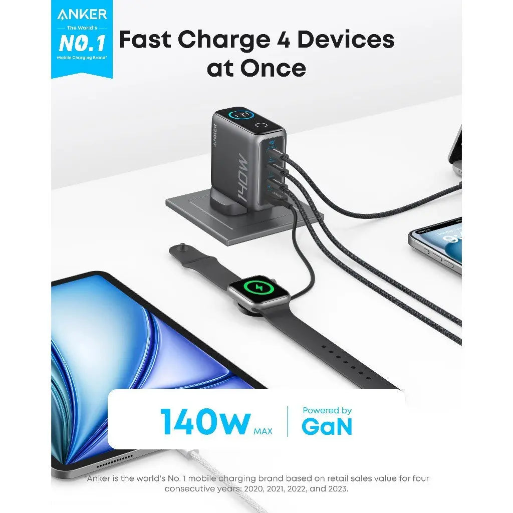[Bundle Deal] Anker 25000mAh 165W Built-In Dual USB-C Cable Power Bank + Anker 140W 4-Port USB-C GaN Charger ---