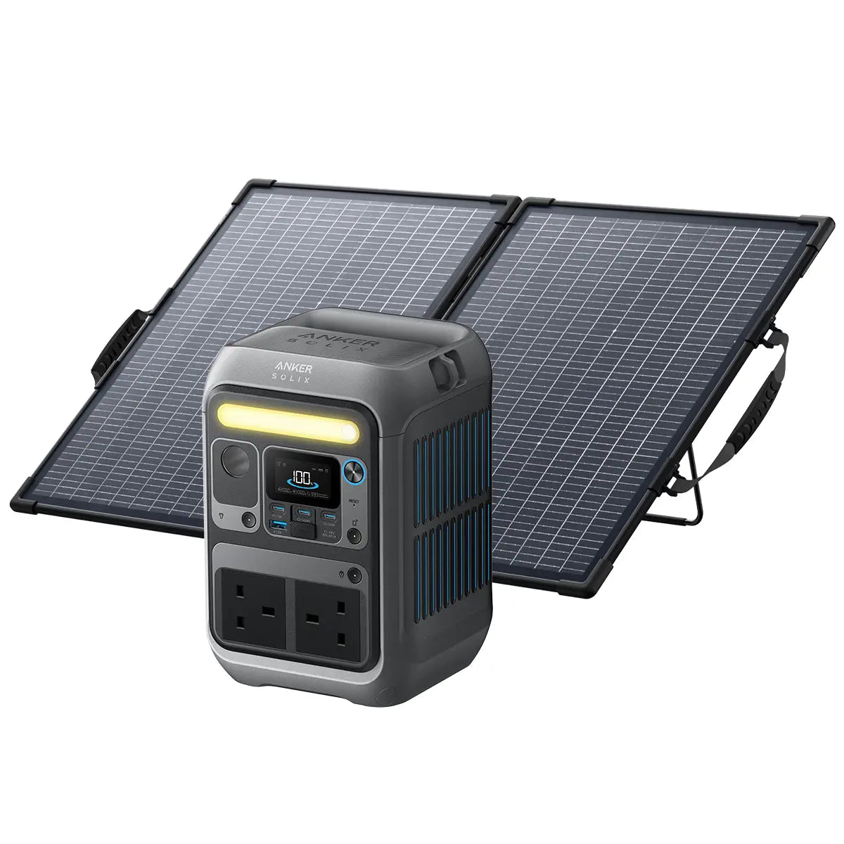 [Bundle Deal] Anker SOLIX C300 Portable Power Station - 288Wh | 300W + Anker SOLIX PS100 Bifacial 100W Solar Panel Tech House