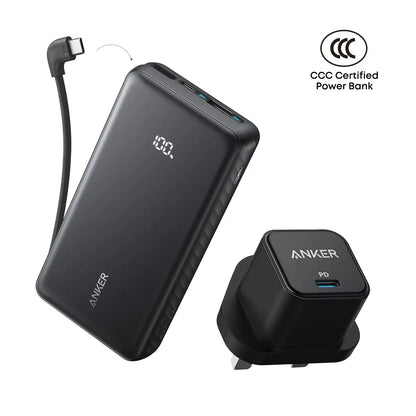 [Bundle Deal] Anker Zolo 20000mAh 22.5W Built-in USB-C Cable CCC Power Bank + Anker PowerPort III 20W USB-C Charger Tech House