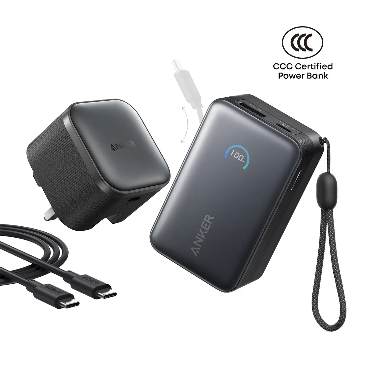 [Bundle Deal] Anker Nano 10000mAh 45W Built-In Retractable USB-C Cable CCC Power Bank + Anker Nano 45W USB-C Charger Tech House