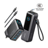 [Bundle Deal] Anker 25000mAh 165W Built-In Dual USB-C Cable Power Bank + Anker 140W 4-Port USB-C GaN Charger - Black(CCC) + Charger
