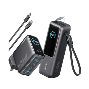 [Bundle Deal] Anker 25000mAh 165W Built-In Dual USB-C Cable Power Bank + Anker 140W 4-Port USB-C GaN Charger Tech House