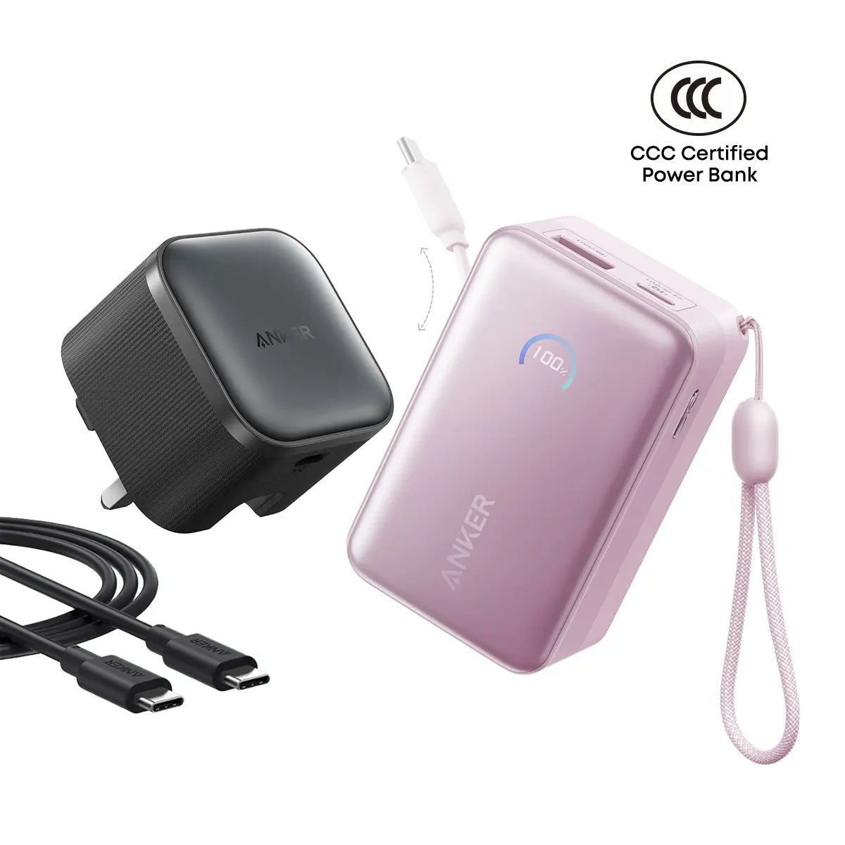[Bundle Deal] Anker Nano 10000mAh 45W Built-In Retractable USB-C Cable CCC Power Bank + Anker Nano 45W USB-C Charger Tech House