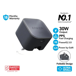 Powerport Charger Nano 30W PPS Fast Charging USB C Gan Charger (A2337) Anker Singapore
